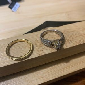 Jeulia wedding set cubic zirconia yellow gold